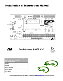 Installation & Instruction Manual