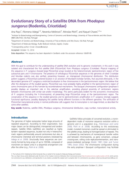 Evolutionary Story of a Satellite DNA from Phodopus Sungorus (Rodentia, Cricetidae)