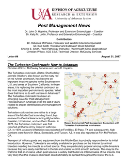 Pest Management News