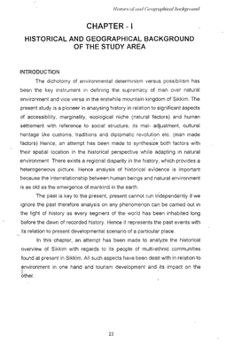 Chapter -I Historical and Geographical Background of the Study Area