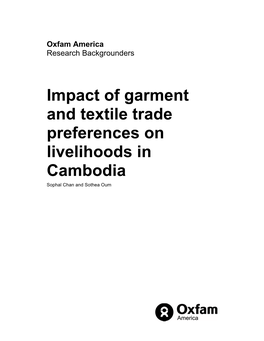 OA Research Backgrounder-Cambodia Trade