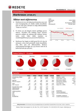 Siktar Mot Stjärnorna Starbreeze (STAR.ST)