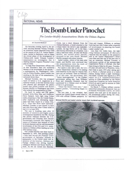 The Bomb Under Pinochet the Letelier-Moffiif Assassinations Shake the Chilean Regime