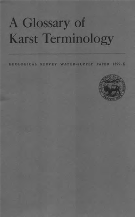 A Glossary of Karst Terminology