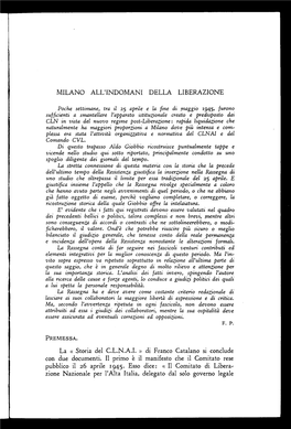 Storia Del CLNAI » Di Franco Catalano Si Conclude Con Due Documenti. I