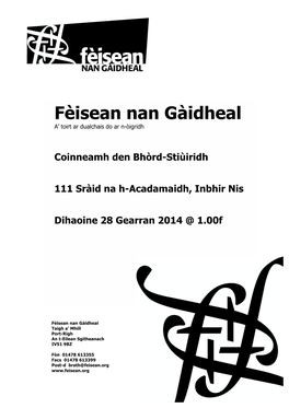 Coinneamh Den Bhòrd-Stiùiridh 111 Sràid Na H-Acadamaidh, Inbhir Nis