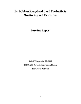 Peri-Urban Rangeland Land Productivity Monitoring and Evaluation