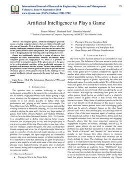 Artificial Intelligence to Play a Game