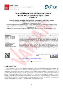 Structural Equation Modeling-Partial Least Square for Poverty Modeling in Papua Province