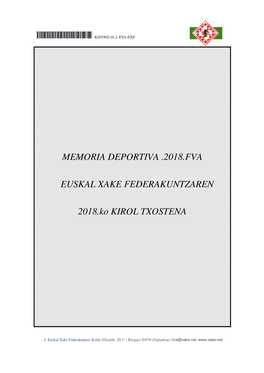 Memoria Deportiva .2018.Fva Euskal Xake