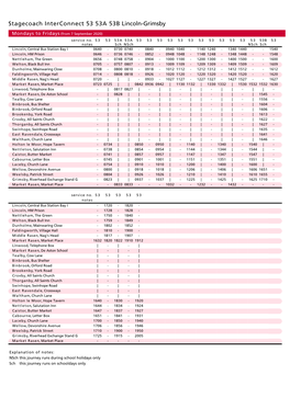 Stagecoach Interconnect 53 53A 53B Lincoln-Grimsby