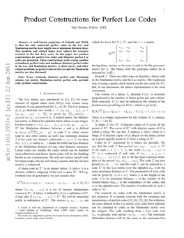 Product Constructions for Perfect Lee Codes [9] K