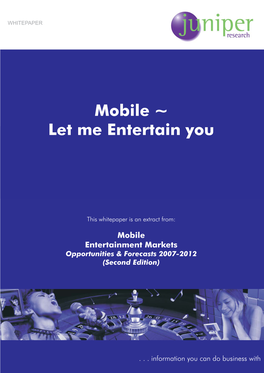 Mobile Entertainment ~ White Paper