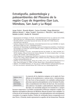 Estratigrafía, Paleontología Y Paleoambientes Del Plioceno De La Región Cuyo 287