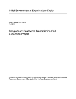 Southwest Transmission Grid Expansion Project: Initial Environmental Examination