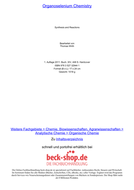 Organoselenium Chemistry