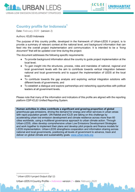 Country Profile for Indonesia1 Date: February 2020 (Version 2)