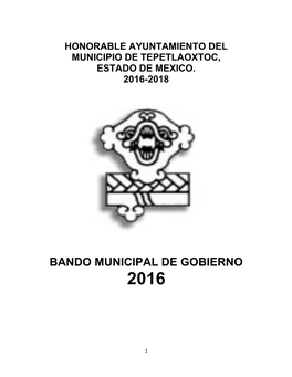 Bando Municipal De Gobierno 2016