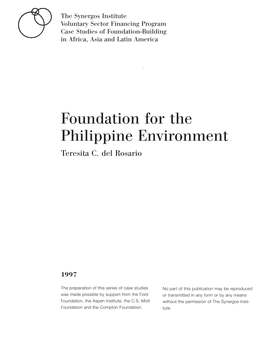 Foundation for the Philippine Environment Teresita C