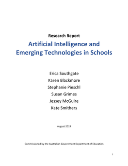 Artificial Intelligence and Emerging Technologies in Schools