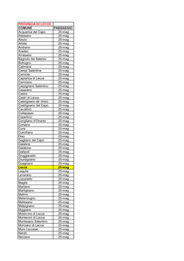 PROVINCIA DI LECCE COMUNE PASSAGGIO Acquarica Del Capo