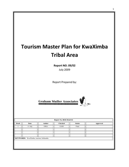 Tourism Master Plan for Kwaximba Tribal Area