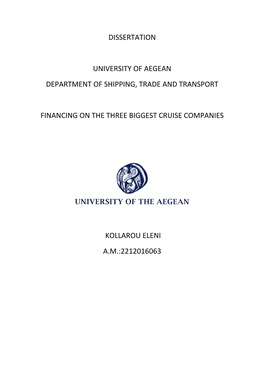 Dissertation University of Aegean Department Of