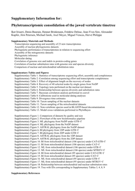 Supplementary Information For: Phylotranscriptomic