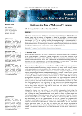 Studies on the Flora of Mahajana PG Campus ISSN 2320-4818 JSIR 2015; 4(5): 207-212 C.K