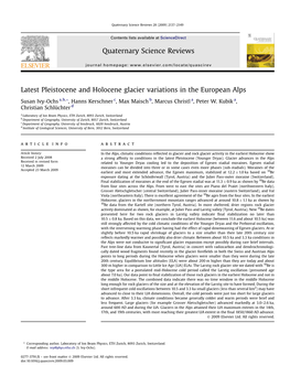 Latest Pleistocene and Holocene Glacier Variations in the European Alps