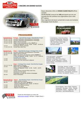 Le Programme 2015