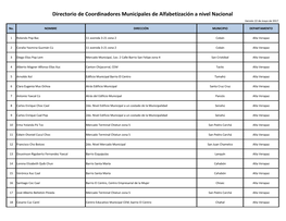 2.3. Directorio De Coordinaciones Municipales De Alfabetización