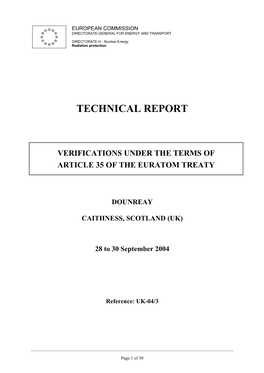 Technical Report Art35 Dounreay 2004