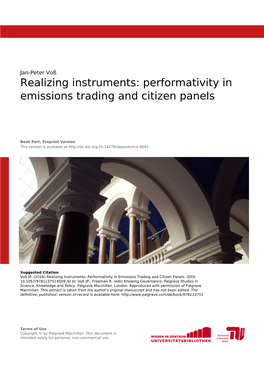 Realizing Instruments: Performativity in Emissions Trading and Citizen Panels