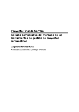 Estudio Comparativo Del Mercado De Las Herramientas De Gestión De Proyectos Informáticos