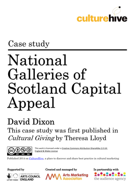 National Galleries of Scotland Capital Appeal David Dixon This Case Study Was First Published In