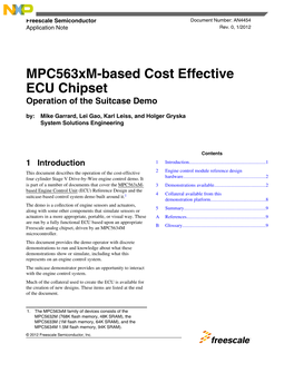 AN4454: Mpc563xm-Based Cost-Effective ECU Chipset