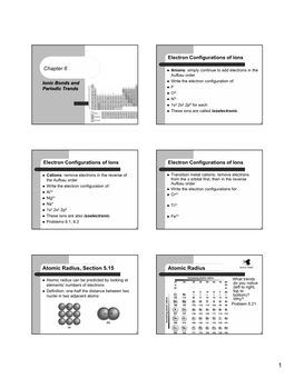 Chapter 6 Atomic Radius, Section 5.15 Atomic Radius