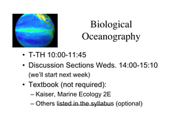 Biological Oceanography