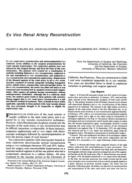 Ex Vivo Renal Artery Reconstruction