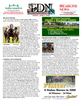 HEADLINE NEWS Good Luck to TAJAAWEED (Dynaformer) and for Information About TDN, RIO DE LA PLATA (Rahy) in the Epsom Derby (G1) Call 732-747-8060