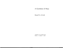 A Grammar of Miya