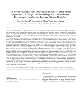 Understanding the Life of a Sandy Beach Polychaete of Functional