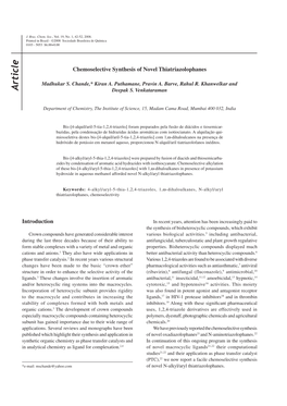 Chemoselective Synthesis of Novel Thiatriazolophanes J