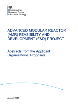 Advanced Modular Reactor (Amr) Feasibility and Development (F&D) Project