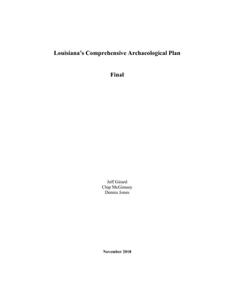 Louisiana's Comprehensive Archaeological Plan Final