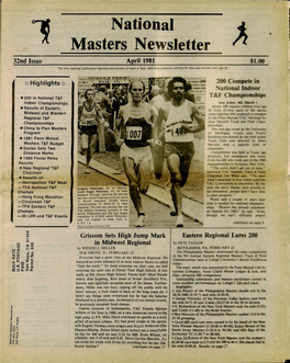 April 1981 $1.00 the Only National Publication Devoted Exclusively to Track & Field and Long Distance Running for Men and Women Over Age 30