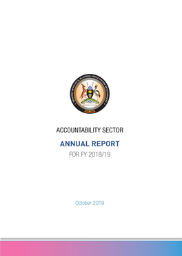 Accountability Sector Annual Report for Fy 2018-19