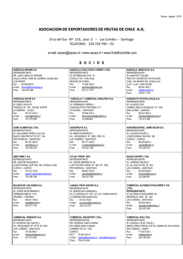 Asociacion De Exportadores De Frutas De Chile A.G