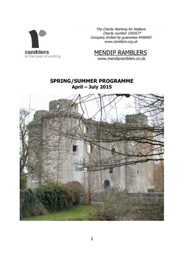 SPRING/SUMMER PROGRAMME April – July 2015